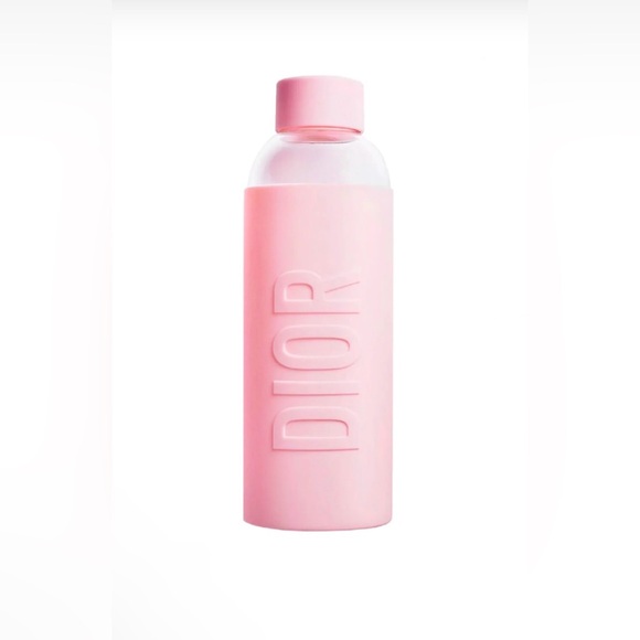 Dior Pink Glass Water Bottle NEW - Picture 1 of 4